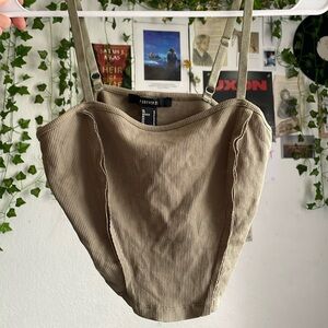 Green Forver 21 Triangle Crop Top